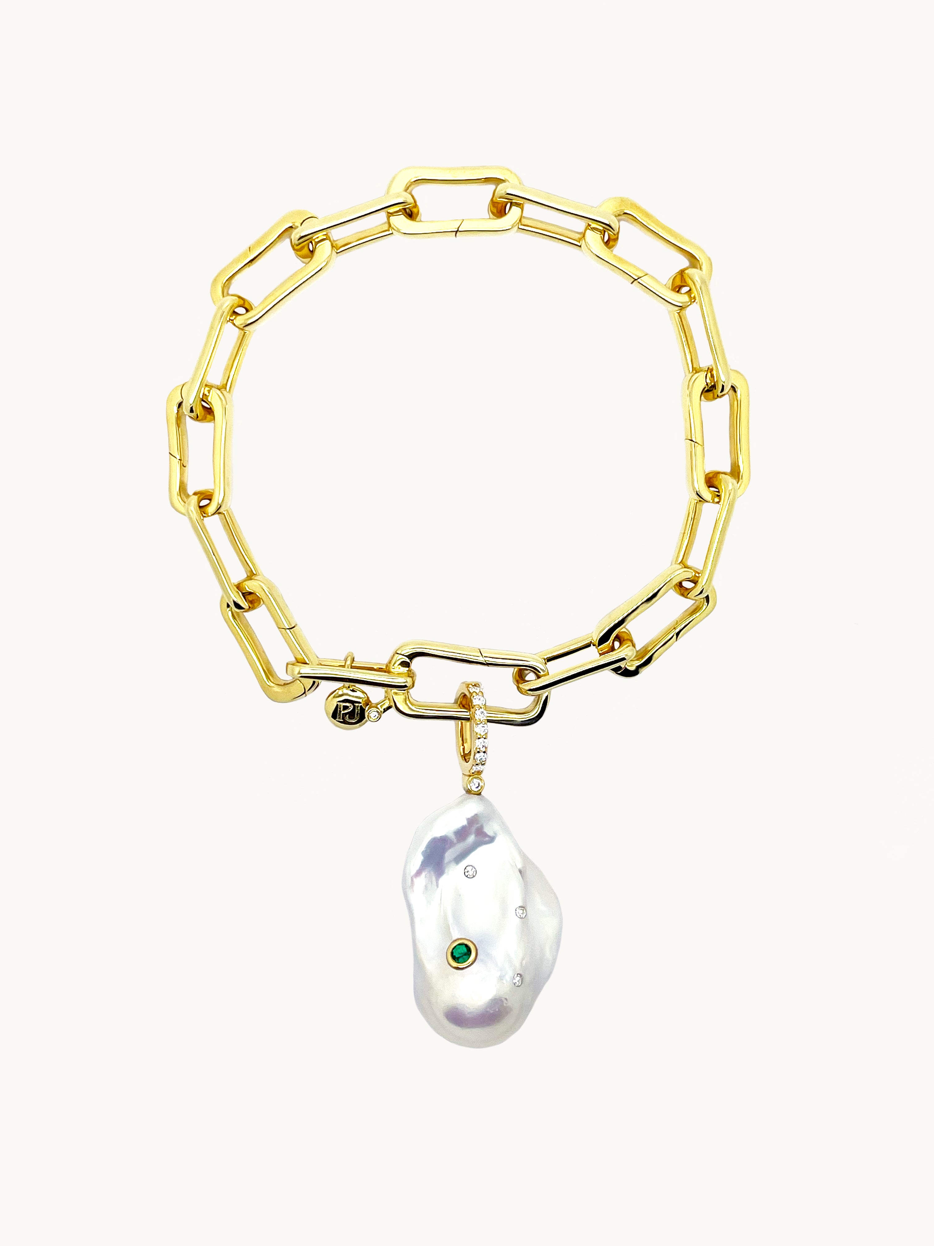 Link & Chain Charm Bracelet in 18k Gold Vermeil