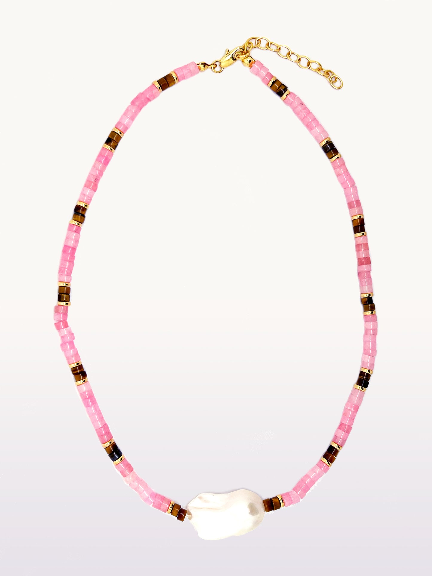 Pink Beaded Baroque Necklace