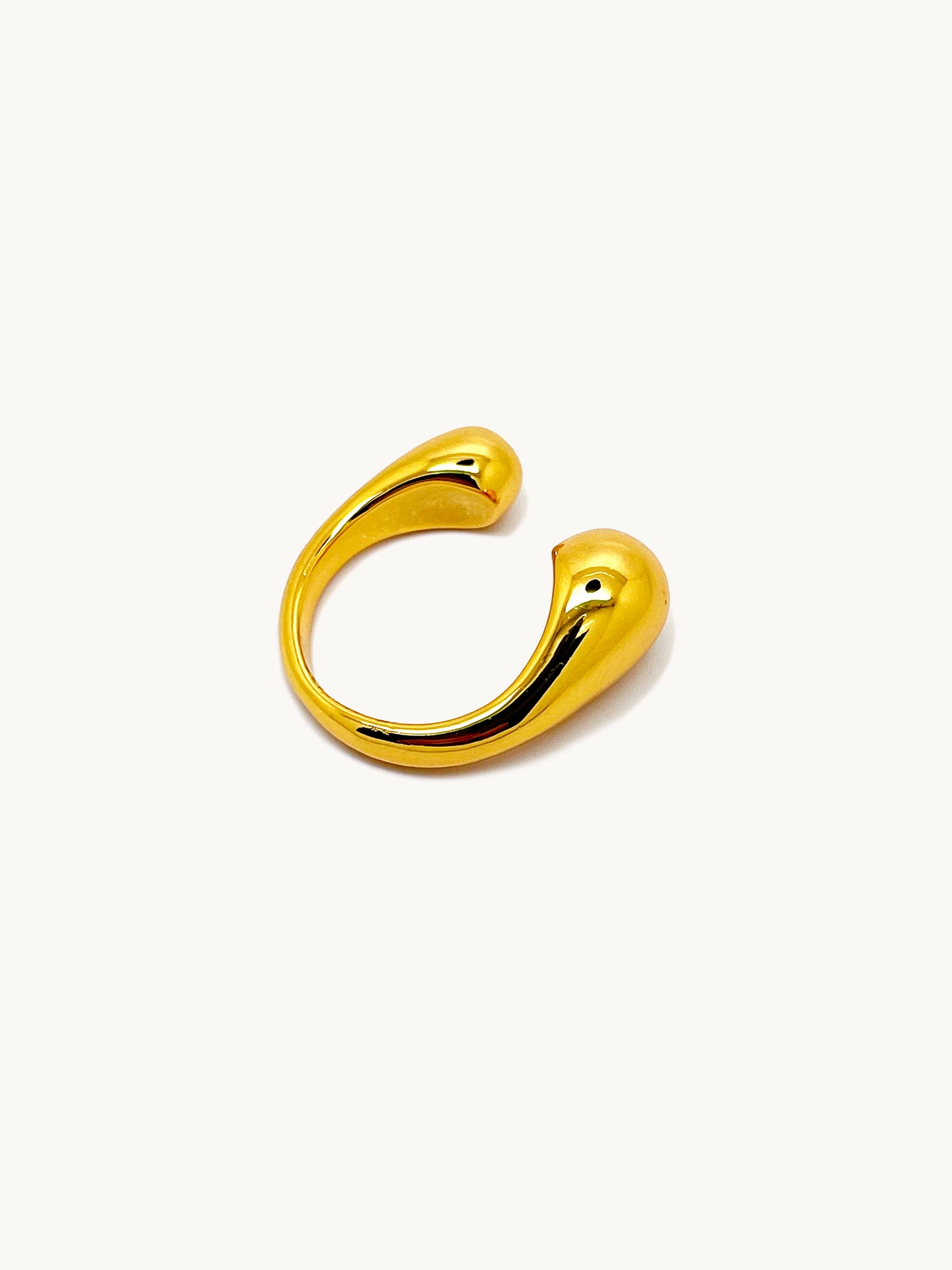 Gold Sphere Open Ring