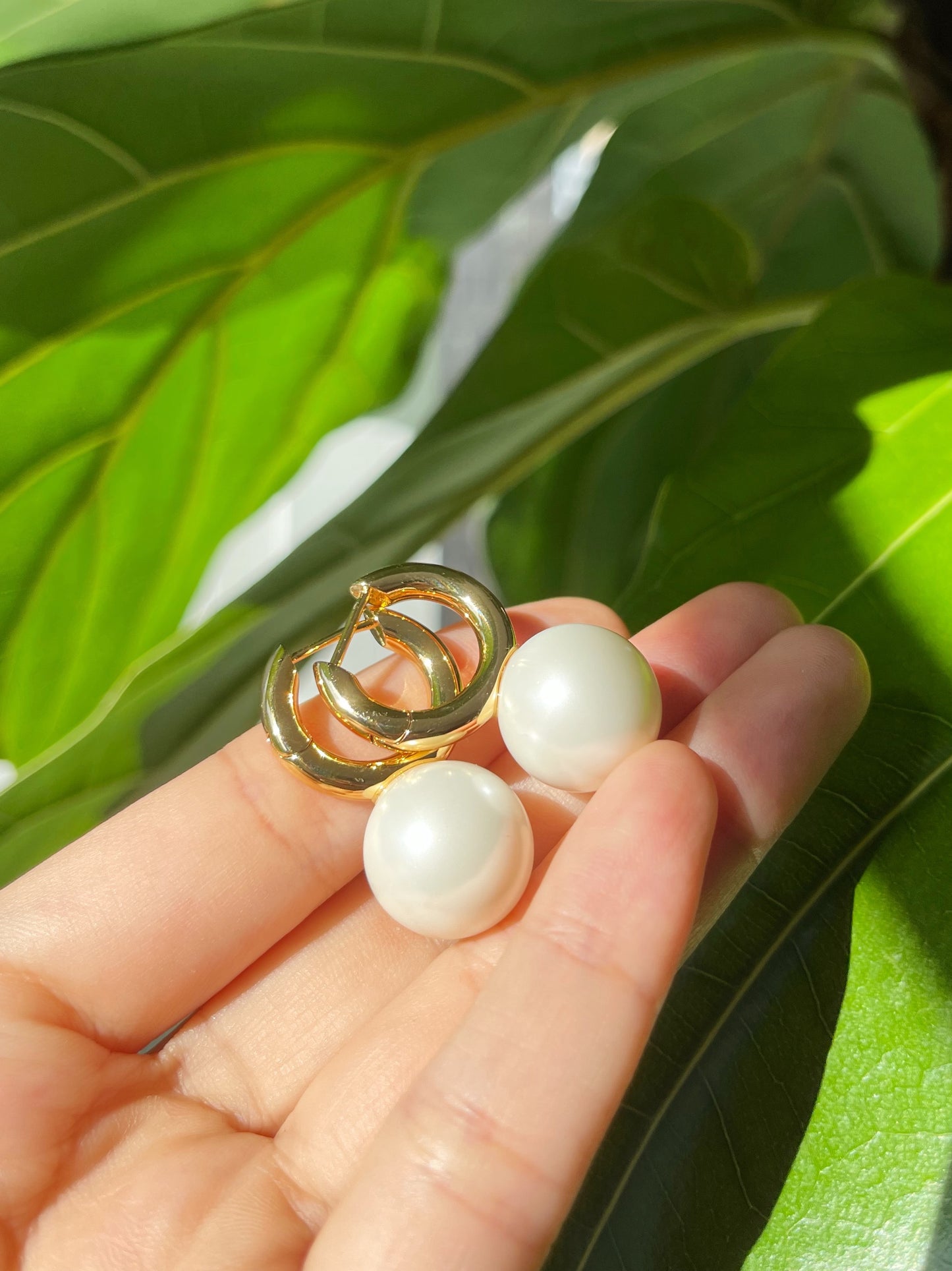 White Bold Hoop Earrings