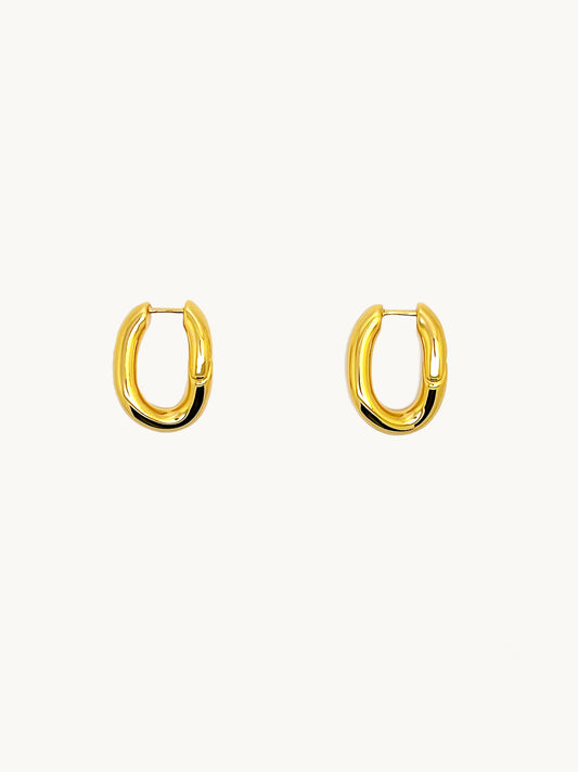 2 Size 18k Gold Plated Hoop Earrings