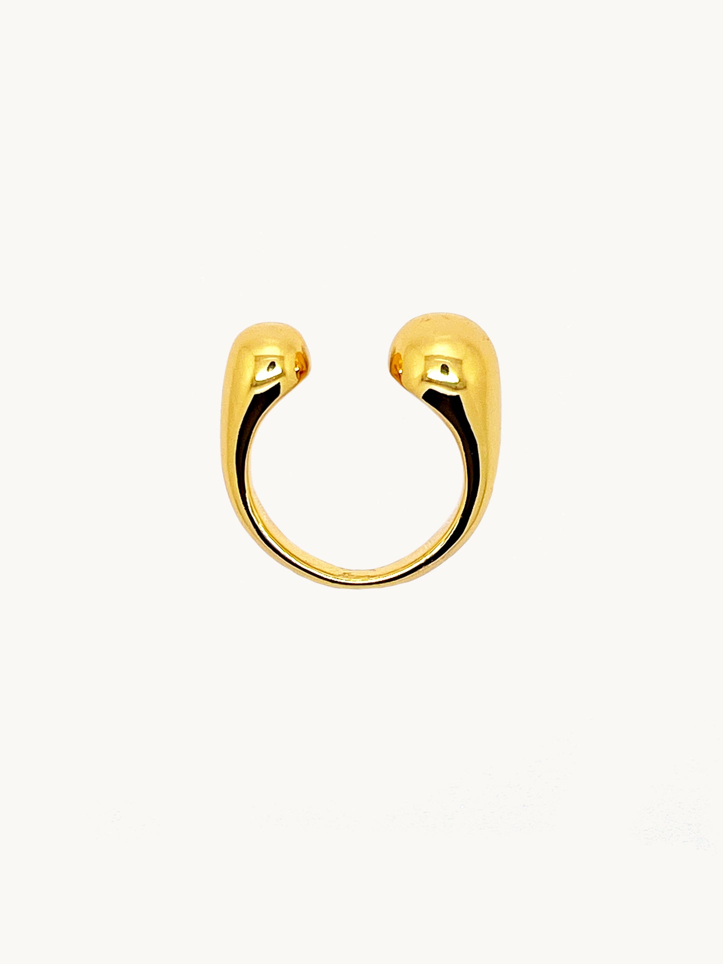 Gold Sphere Open Ring