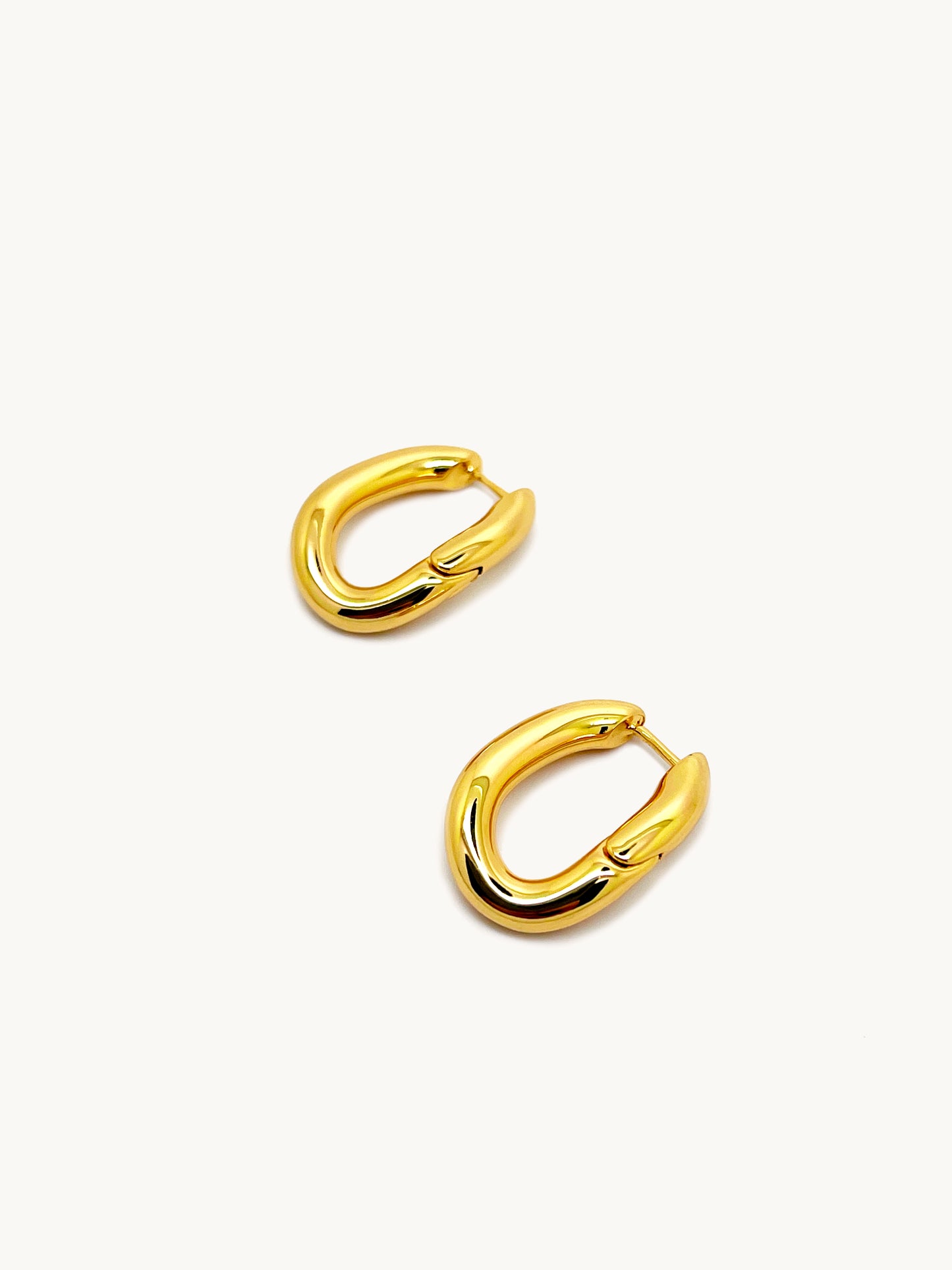 2 Size 18k Gold Plated Hoop Earrings